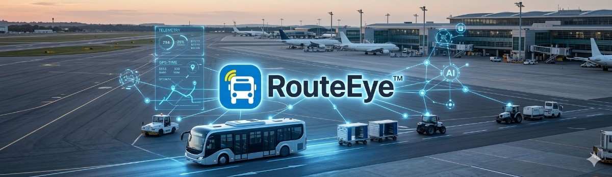 An AI-powered smart airport tarmac showing real-time fleet tracking
